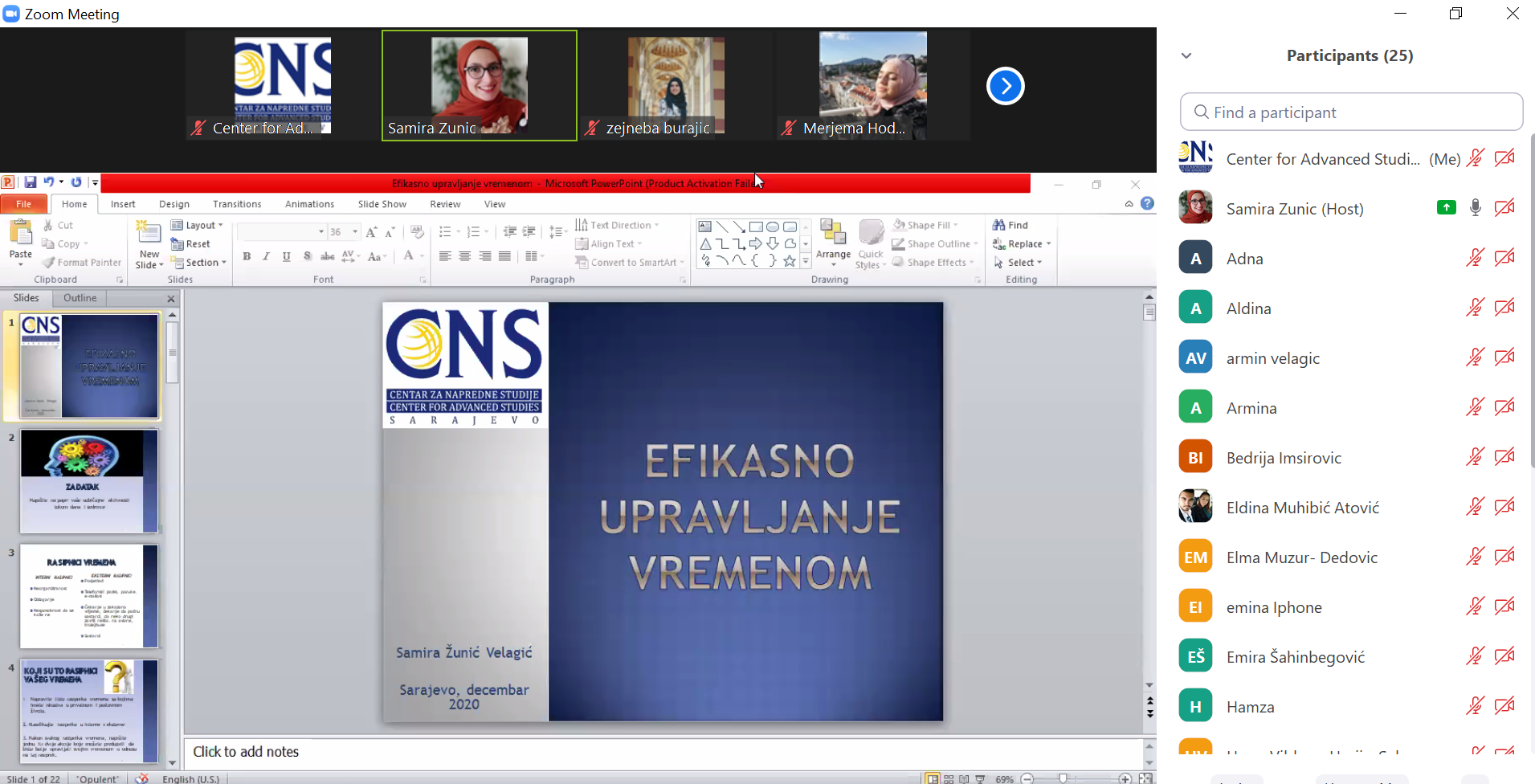 Održana dva webinara u organizaciji CNSa